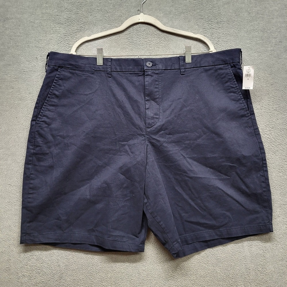 GAP Men Shorts 42 Navy Chino Twill 10 Short Button 10" Inseam NWT